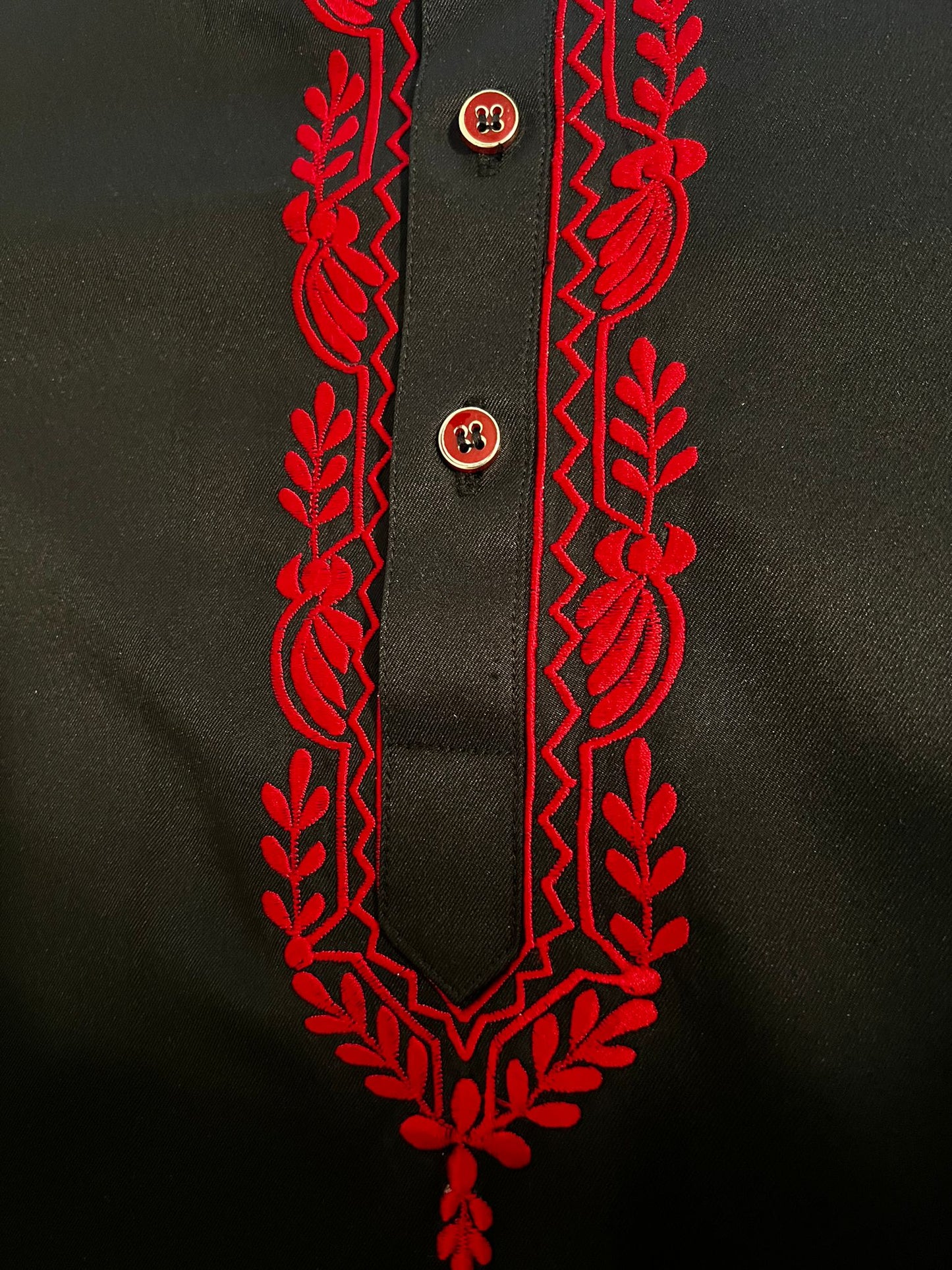 Maharajas Custom Red Collar Shalwar Kameez