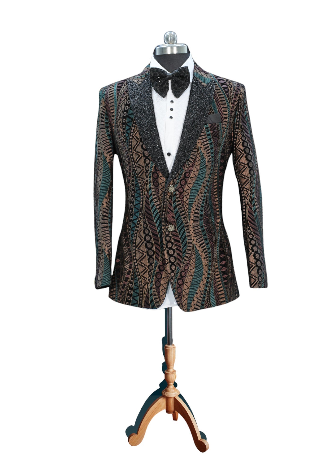 Maharajas Black Lapel Custom Tuxedo