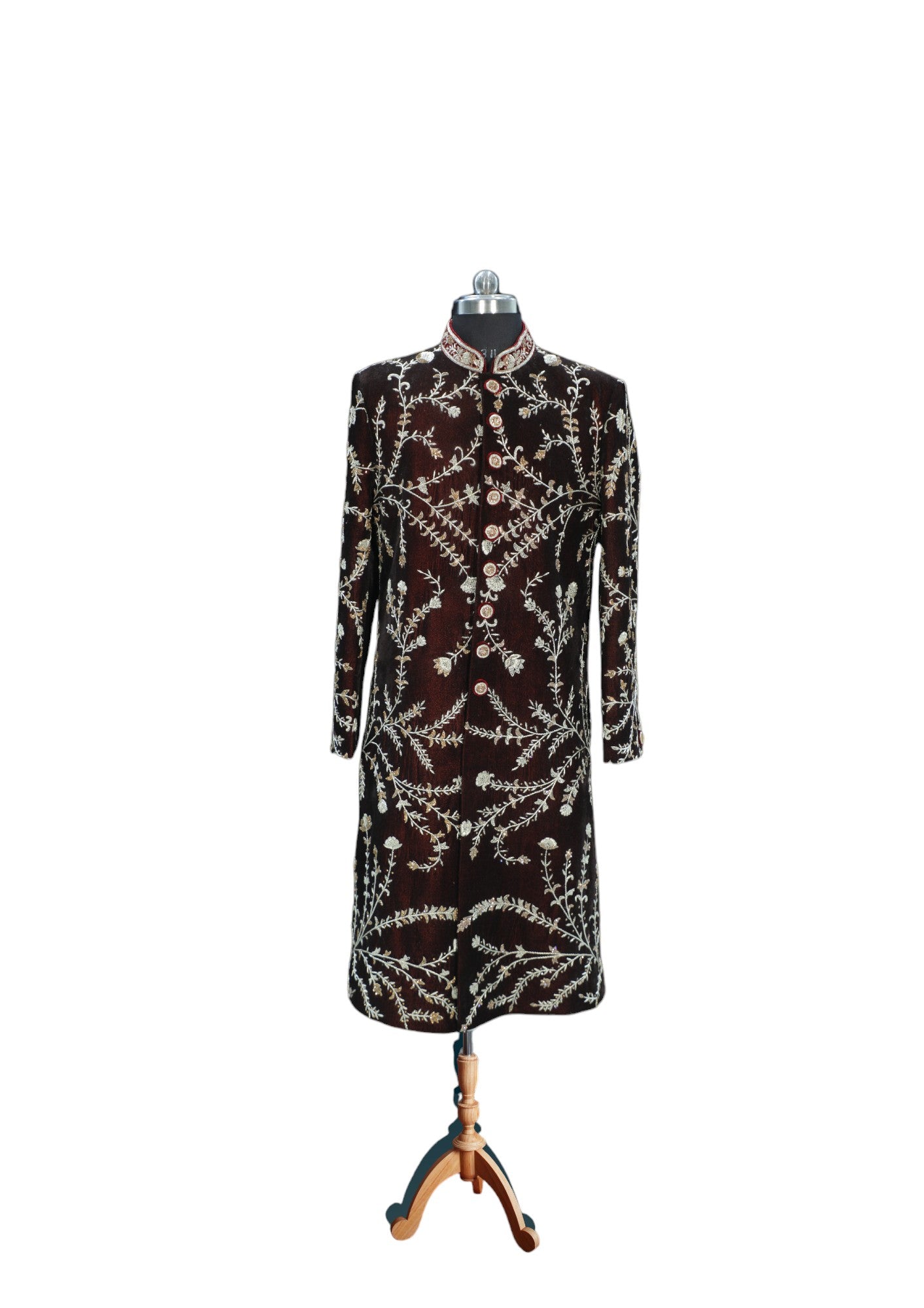 Maharajas Maroon Designer Sherwani