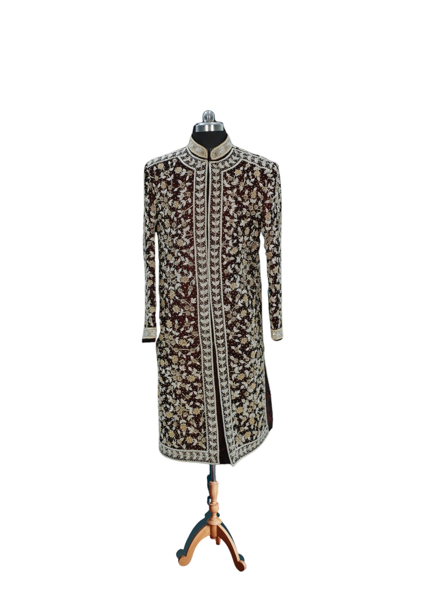 Maharajas Maroon Fine Designer Sherwani