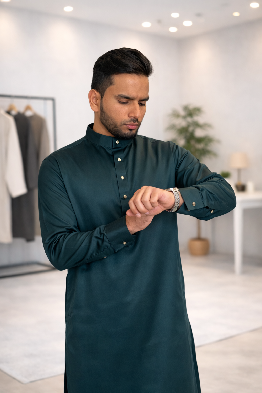 Dark Green Classic Kameez Shalwar