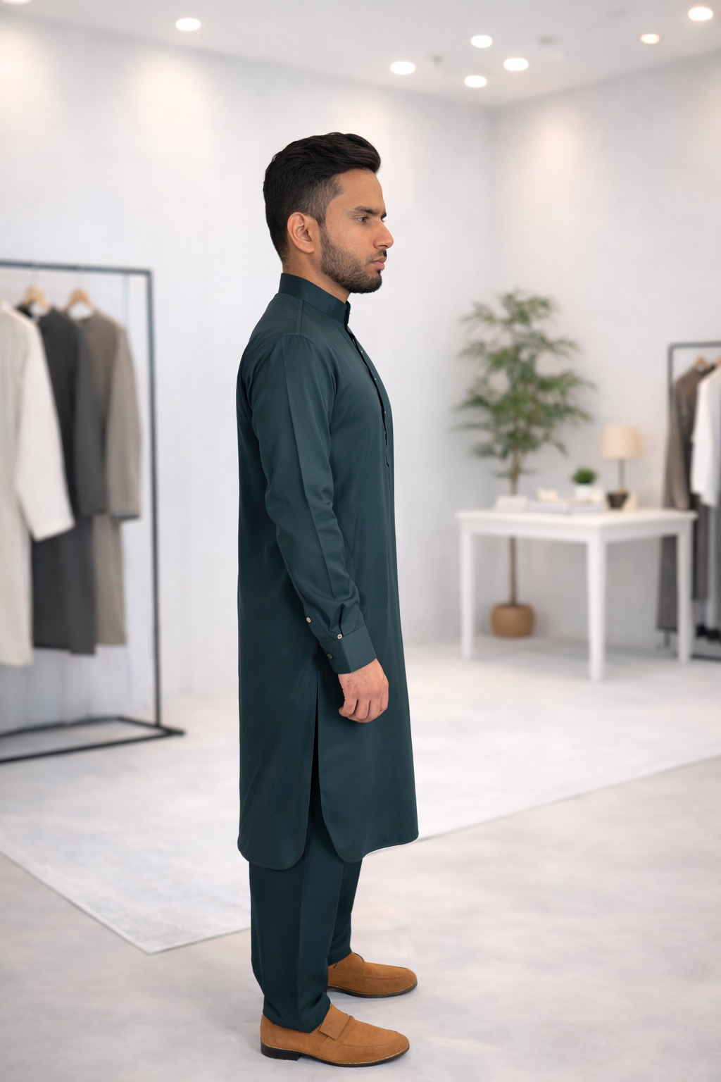 Dark Green Classic Kameez Shalwar