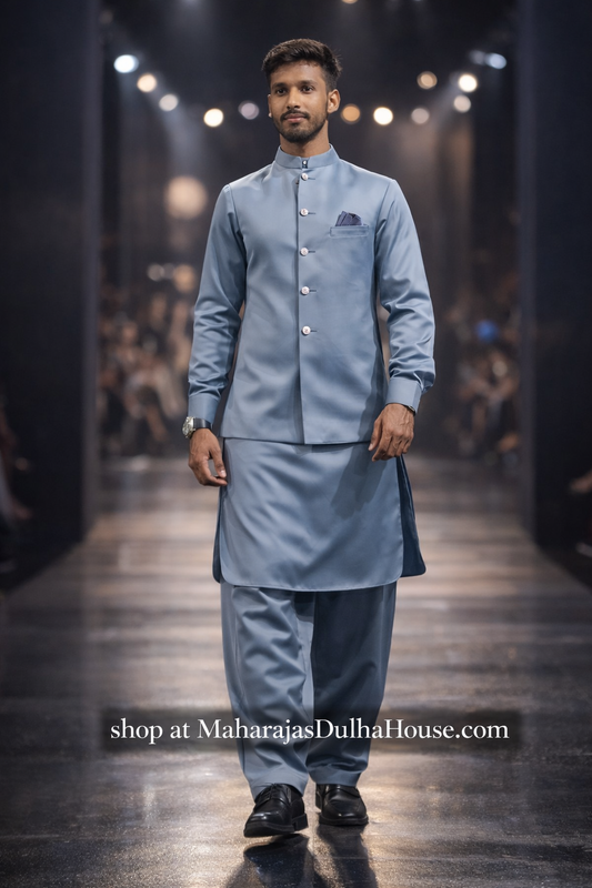 Ocean Grey Classic Kameez Shalwar