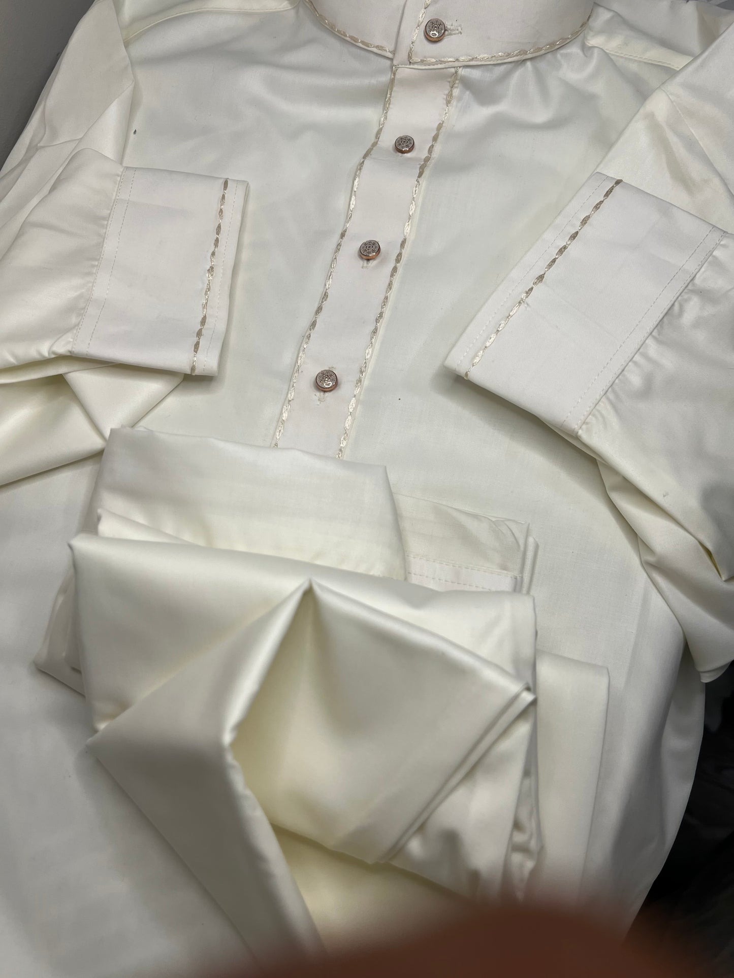 Off White Pathani Shalwar Kameez