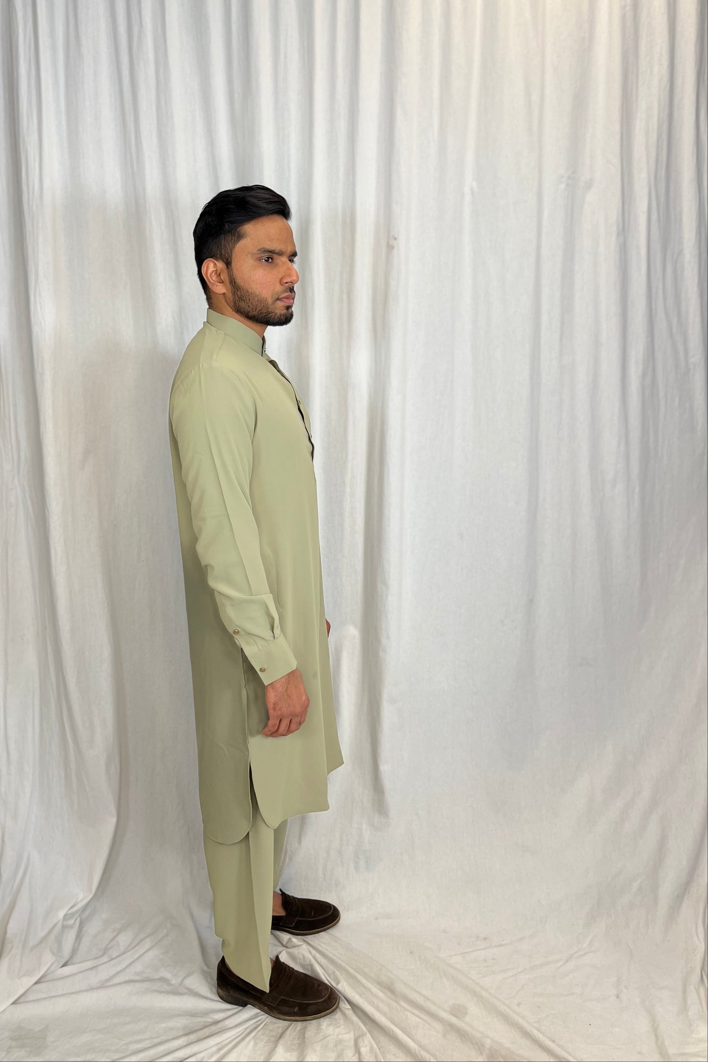Light Green Wrinkle Resistant Kameez Shalwar